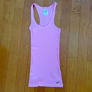 Hollister full length tank top, cute, pink, cotton, size extra small, XS